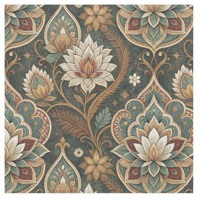Vacker Art Nouveau blomster väggdekoration mönster Tyg (Närbild)