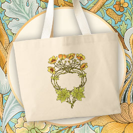 Vacker Art Nouveau blomsterdriven dekoration Jumbo Tygkasse