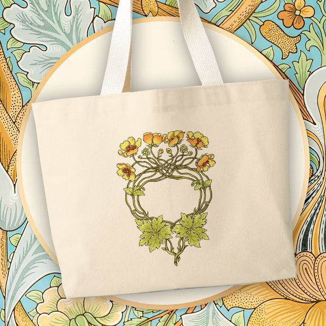 Vacker Art Nouveau blomsterdriven dekoration Jumbo Tygkasse (Skapare uppladdad)