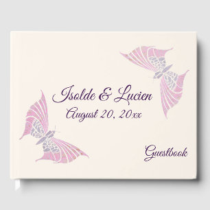 Vacker Art nouveau Butterflies Bröllop Gästböcker