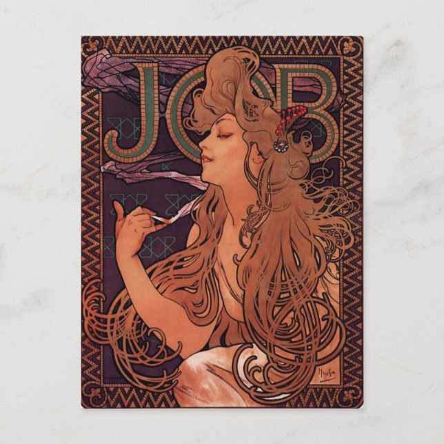 Vacker Art Nouveau vykort (Framsida)