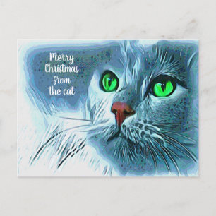 Vacker Artsy God jul från Katten Vykort