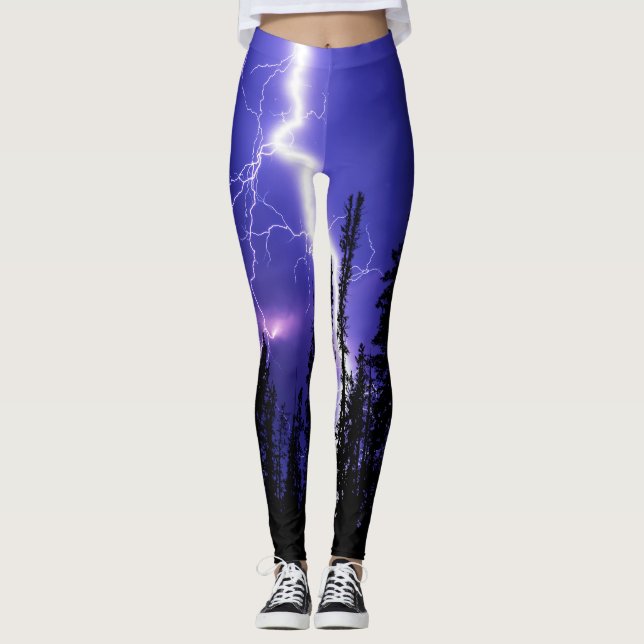 vacker åska över skogen leggings (Framsida)