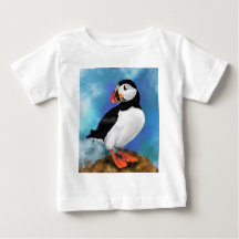 Vacker Atlantic Puffin Bird Baby T-Shirt
