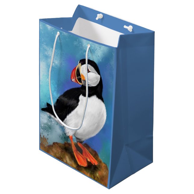Vacker Atlantic Puffin Bird Gift Bag (Framsidan Vinklad)