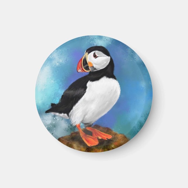 Vacker Atlantic Puffin Bird Magnet (Framsidan)