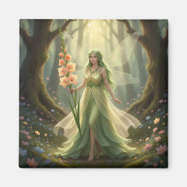 Vacker August Peridot Fairy Magnet