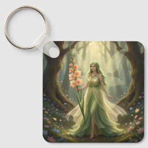 Vacker August Peridot Fairy Nyckelring