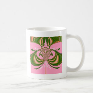 Vacker baby rosa grönt och vit Kaleidoskop Kaffemugg
