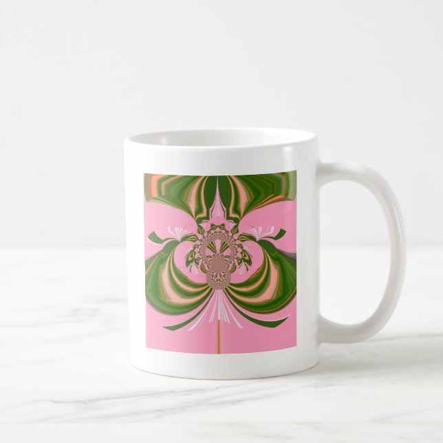 Vacker baby rosa grönt och vit Kaleidoskop Kaffemugg (Höger)