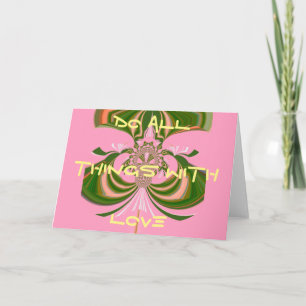 Vacker baby rosa grönt och vit Kaleidoskop Kort