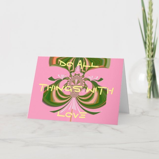 Vacker baby rosa grönt och vit Kaleidoskop Kort (Framsida)
