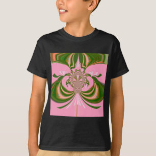 Vacker baby rosa grönt och vit Kaleidoskop T-shirt