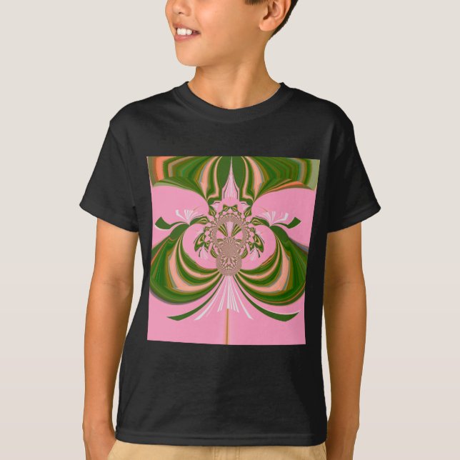 Vacker baby rosa grönt och vit Kaleidoskop T-shirt (Framsida)