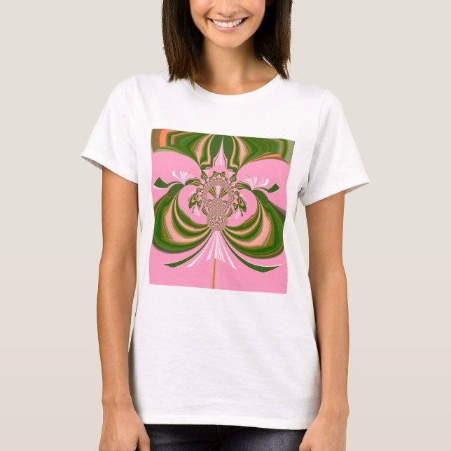 Vacker baby rosa grönt och vit Kaleidoskop Tee (Framsida)