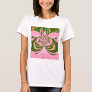 Vacker baby rosa grönt och vit Kaleidoskop Tee Shirt