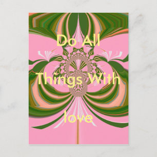 Vacker baby rosa grönt och vit Kaleidoskop Vykort