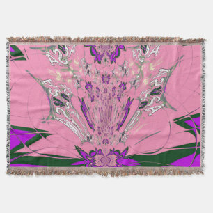 Vacker baby rosa lila skade motif monogram filt