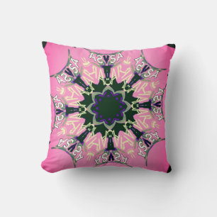 Vacker baby rosa lila skade motif monogram kudde