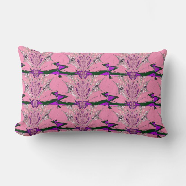 Vacker baby rosa lila skade motif monogram lumbarkudde (Framsida)