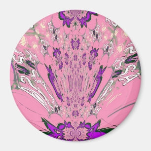Vacker baby rosa lila skade motif monogram magnet