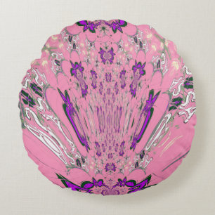 Vacker baby rosa lila skade motif monogram rund kudde