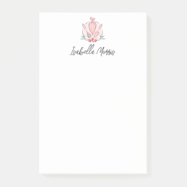 Vacker bakning konditorivaror Personlig  Post-it Block (Framsida)