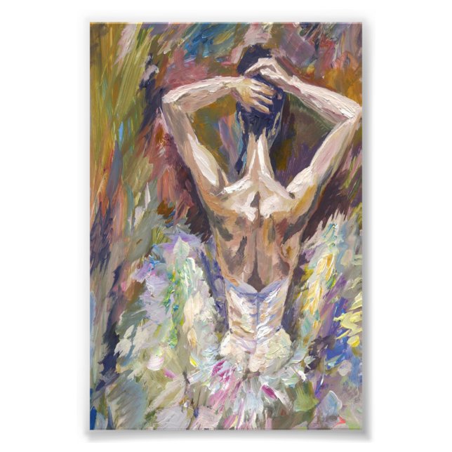 vacker Ballerina Painting Acrylic-gåva Fototryck (Framsidan)