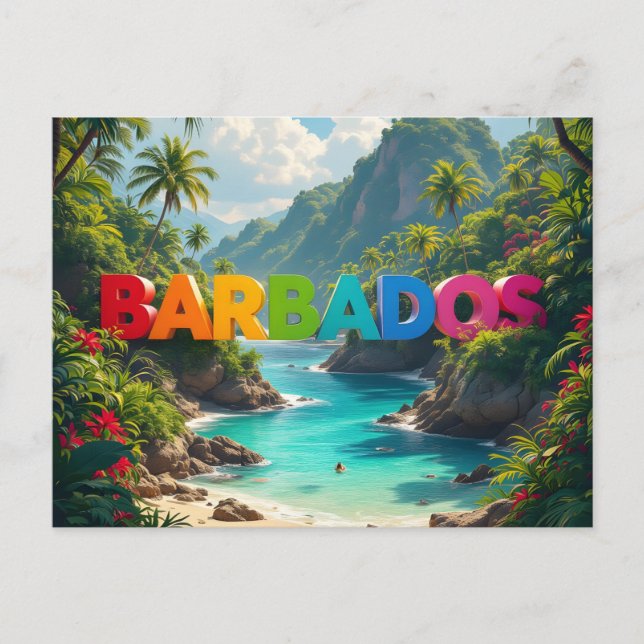 Vacker barbados vykort (Framsida)