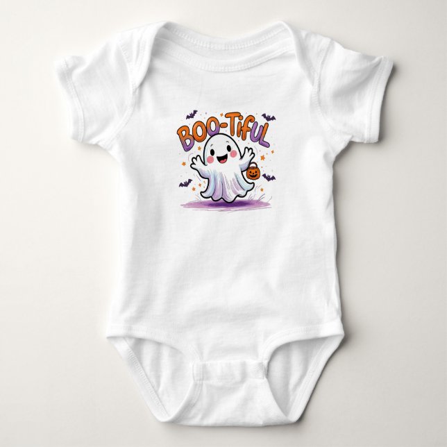 Vacker barn spöke Halloween-outfit T Shirt (Framsida)