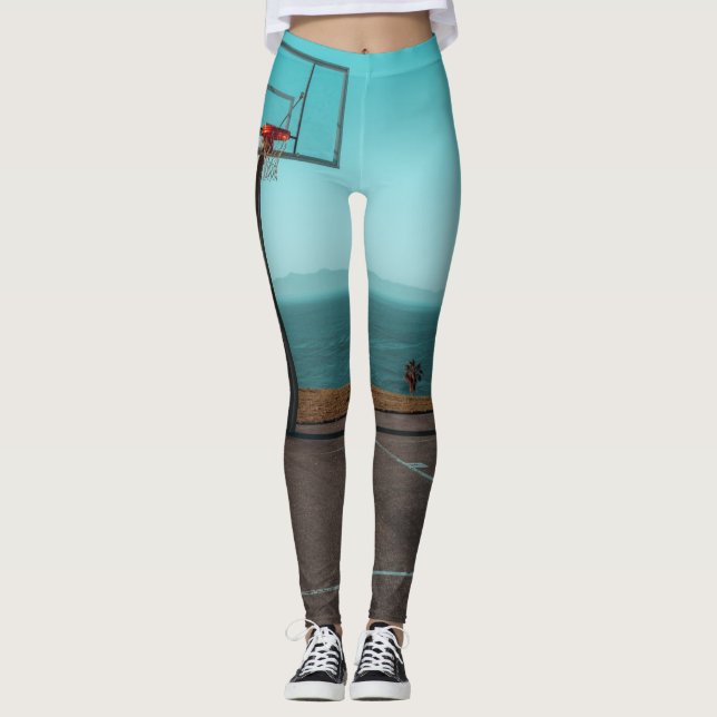 Vacker basketbollhoop leggings (Framsida)