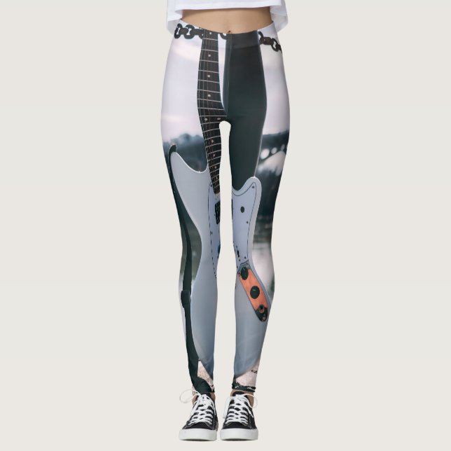 Vacker Bass Guitar Leggings (Framsida)