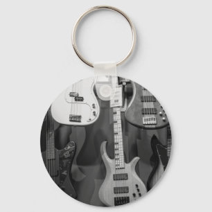 Vacker Bass Guitar Nyckelring