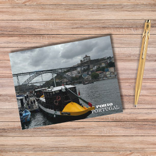 Vacker båt Porto Portugal Fotografi,Resa Helg Vykort