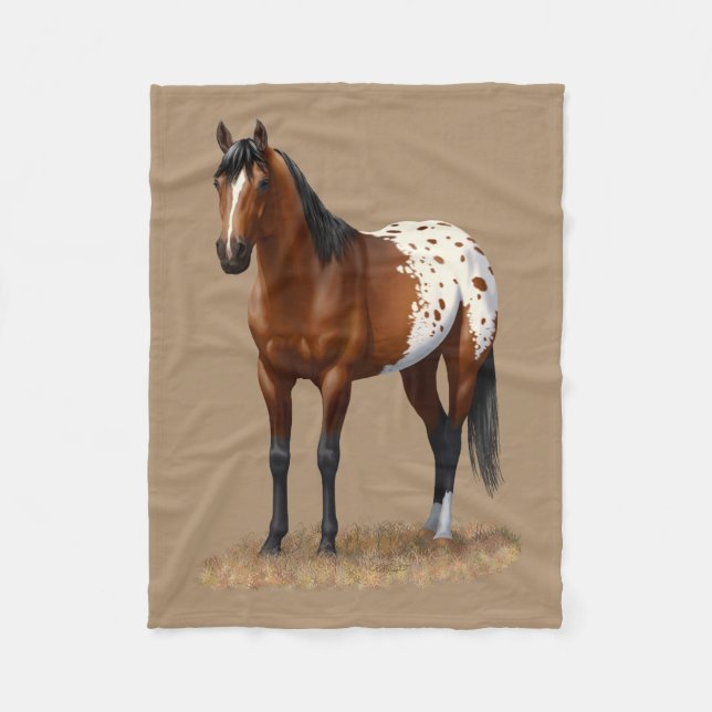 Vacker Bay Appaloosa Horse Fleecefilt (Framsidan)