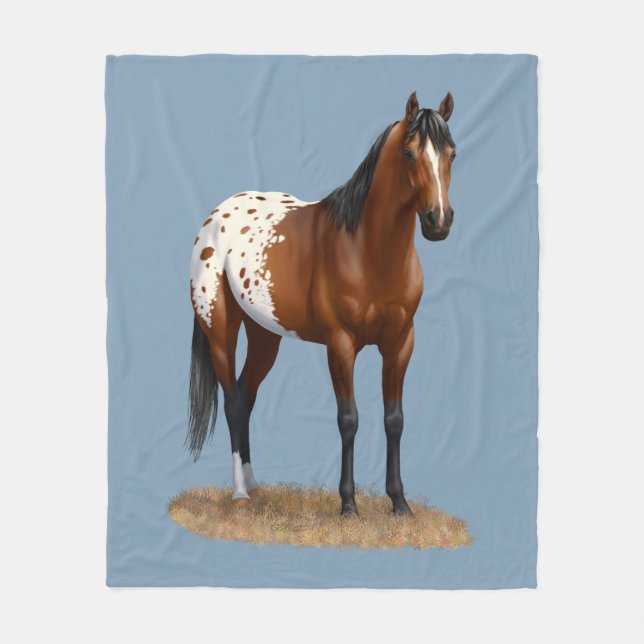 Vacker Bay Appaloosa Horse Fleecefilt (Framsidan)