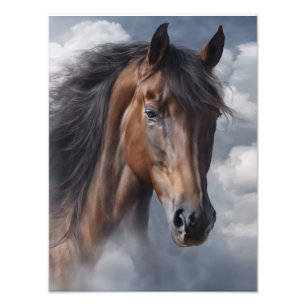 Vacker Bay Horse Art Fototryck