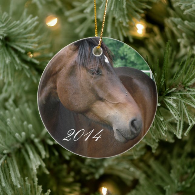 Vacker Bay Horse Julgransprydnad Keramik (Träd)