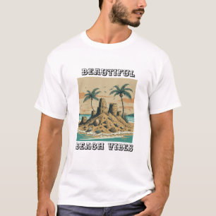 Vacker Beach Vibes A Sandcastle Sunset T Shirt