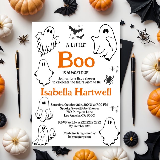 Vacker bebis på väg – Halloween-bebisfest  Inbjudningar (Skapare uppladdad)