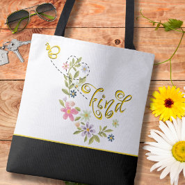 Vacker Bee Kind Tote Bag Tygkasse