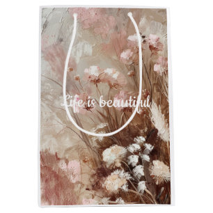 Vacker Beige Rosaktig Rosa Boho Blommig