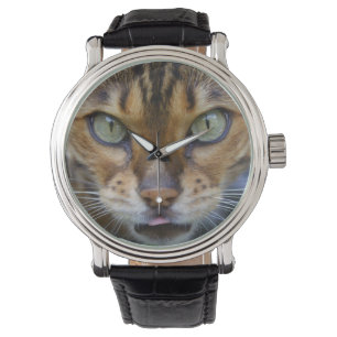 Vacker Bengal Cat Armbandsur