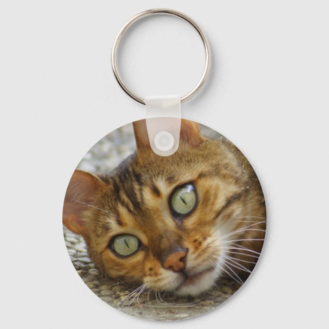 Vacker Bengal Cat Nyckelring (Framsida)