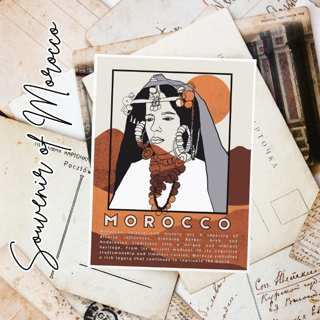 Vacker Berber Woman från Marrakech Marocko Vykort (Skapare uppladdad)