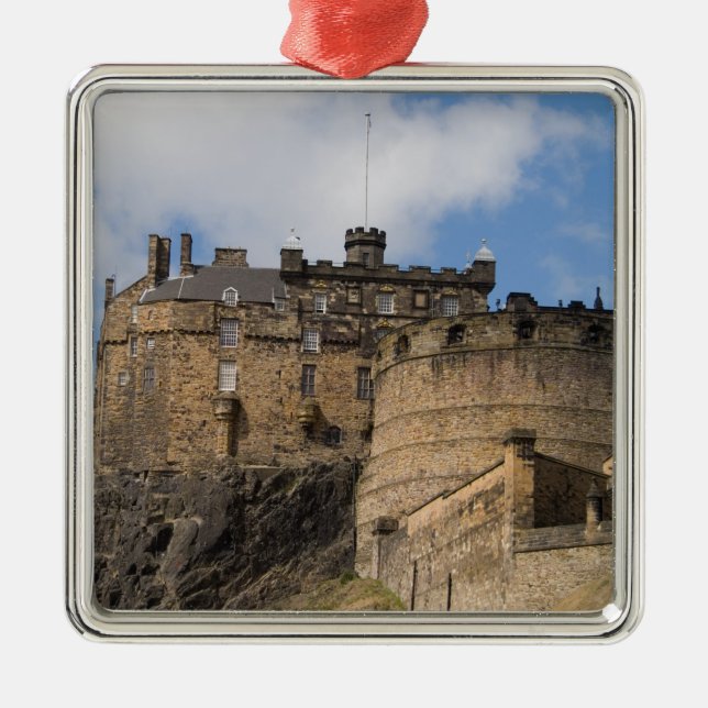 Vacker berömd gigantisk Edinburgh Castle i Julgransprydnad Metall (Framsidan)