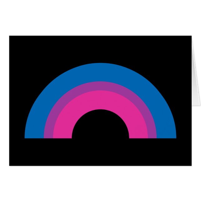 Vacker Bisexual-Pride Flagga Rainbow Black Card Hälsningskort (Framsidan Horizontal)