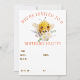 Vacker Bjudning Med Bihjärtan Inbjudningar