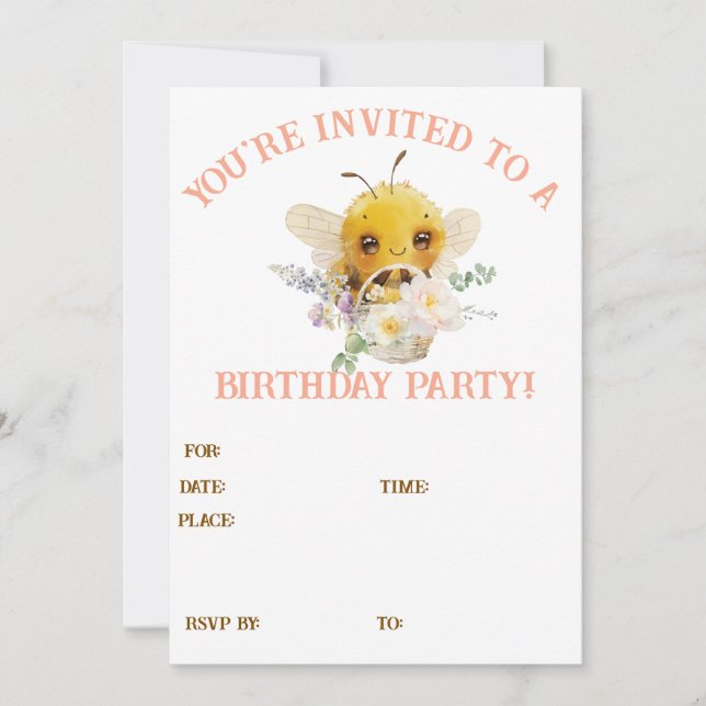 Vacker Bjudning Med Bihjärtan Inbjudningar (Framsida)