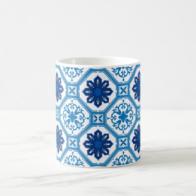 💙 Vacker blå Azulejos I kaffekopp (Center)